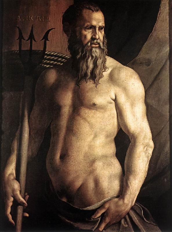 BRONZINO, Agnolo Portrait of Andrea Doria as Neptune df oil painting image